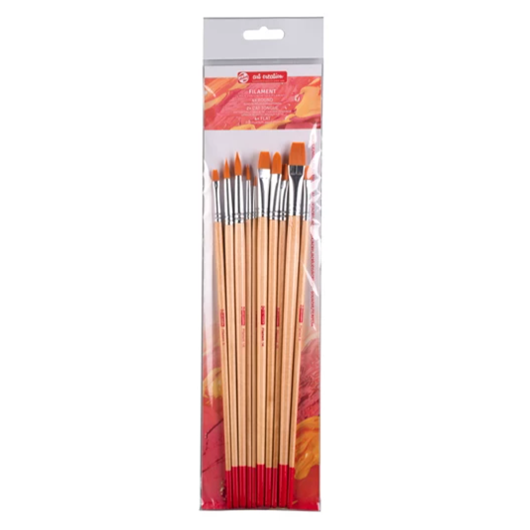 Set of 10 oil and acrylic brushes